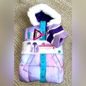 New Snozu Kid's Winter Warm Cozy Jacket with Hat Pink 4T